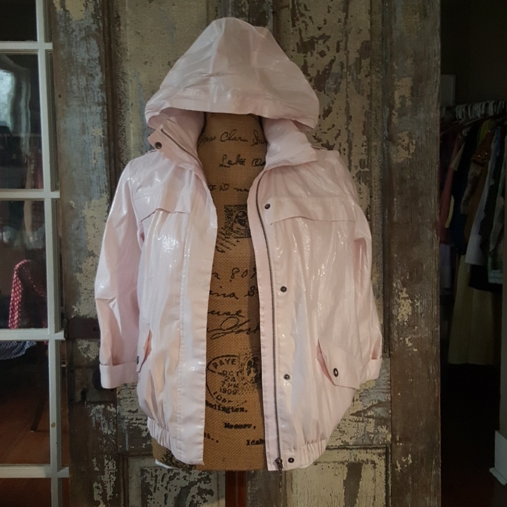 Chico's jacket shimmer pink size 0 ( size 4 ) hood